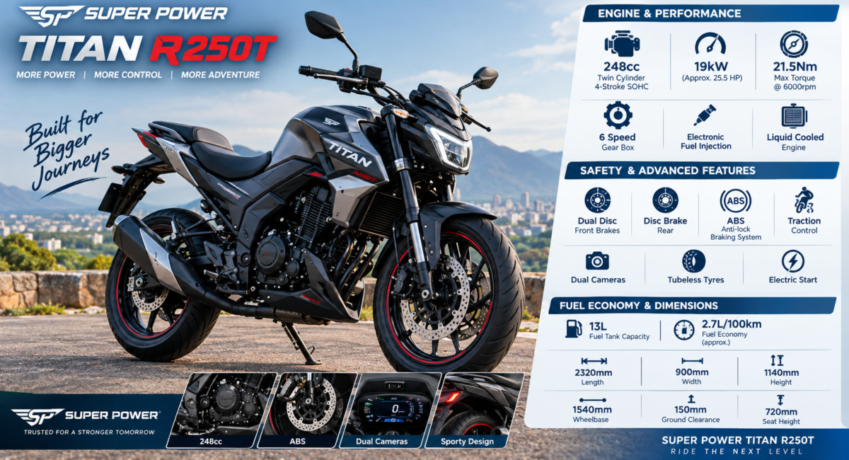 Super Power Titan R250T Specifications Pakistan
