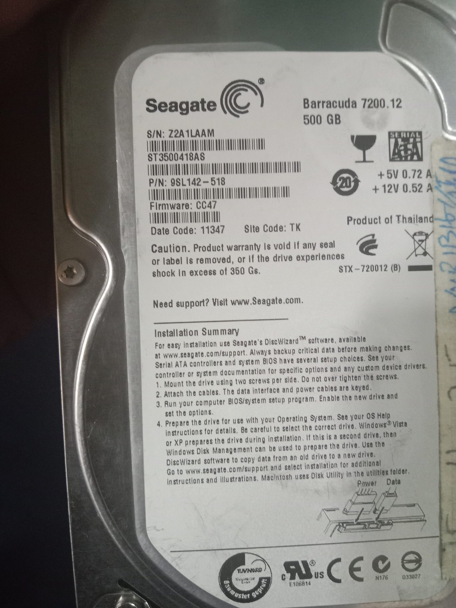 500 gb HDD