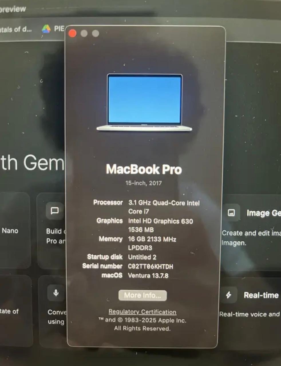 MacBook Pro 2017, 15 Inch