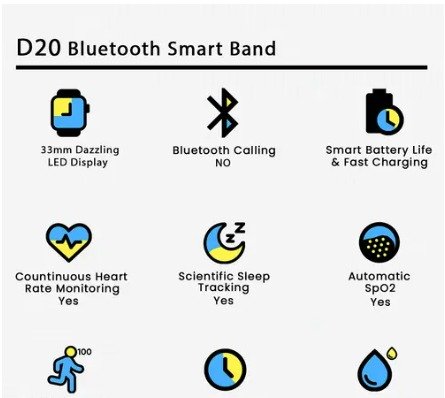 D 20 Bluetooth Smart band