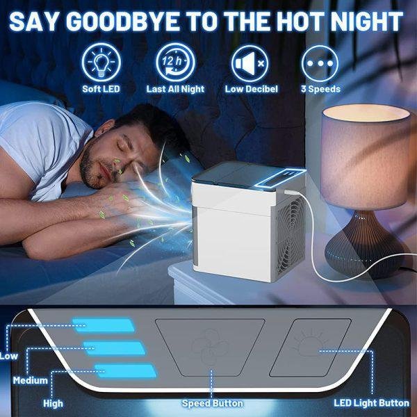 Portable mini air humdiifier white quite cooling limited st