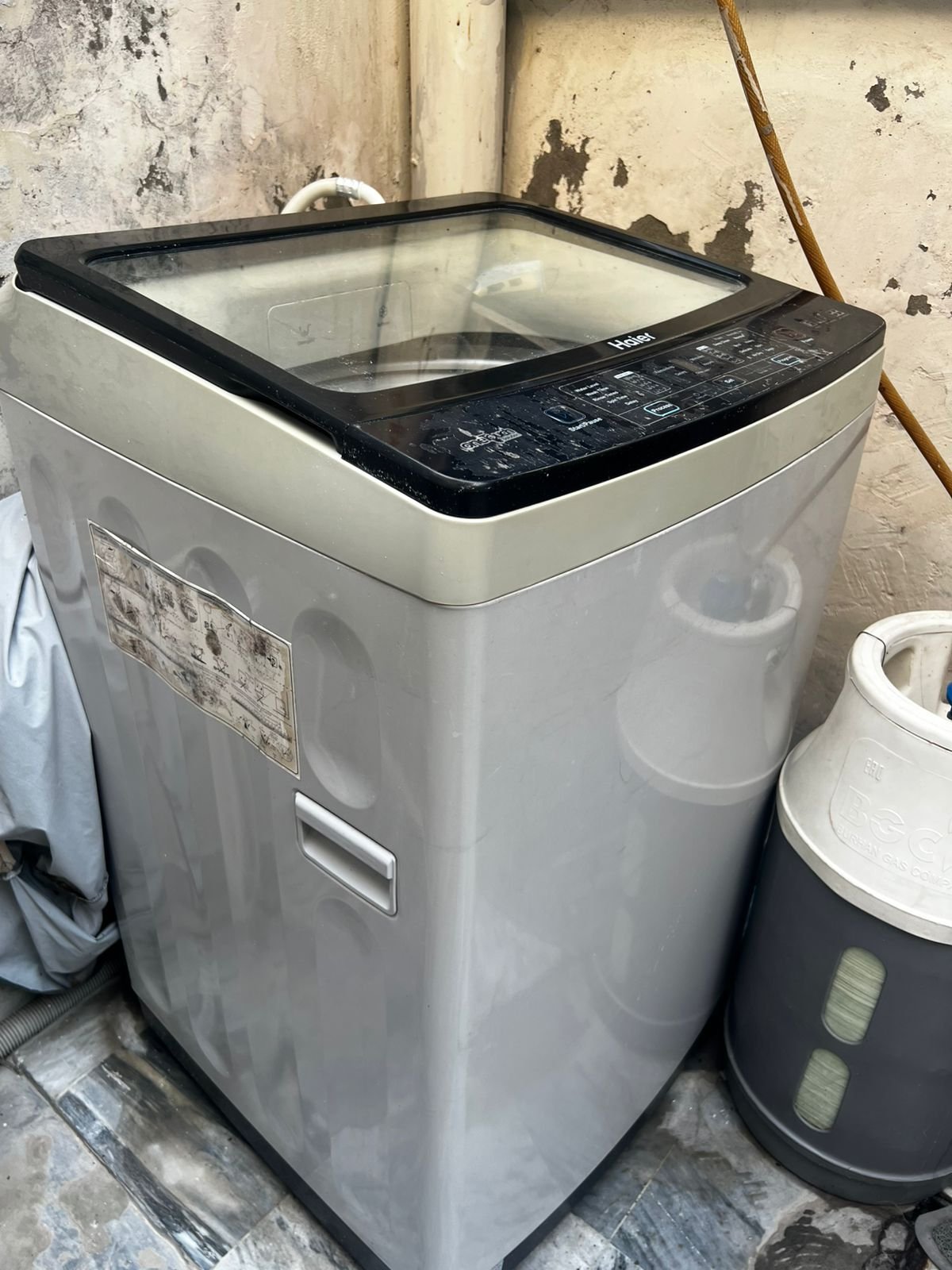 Haier 8.5kg washing machine top loader grey