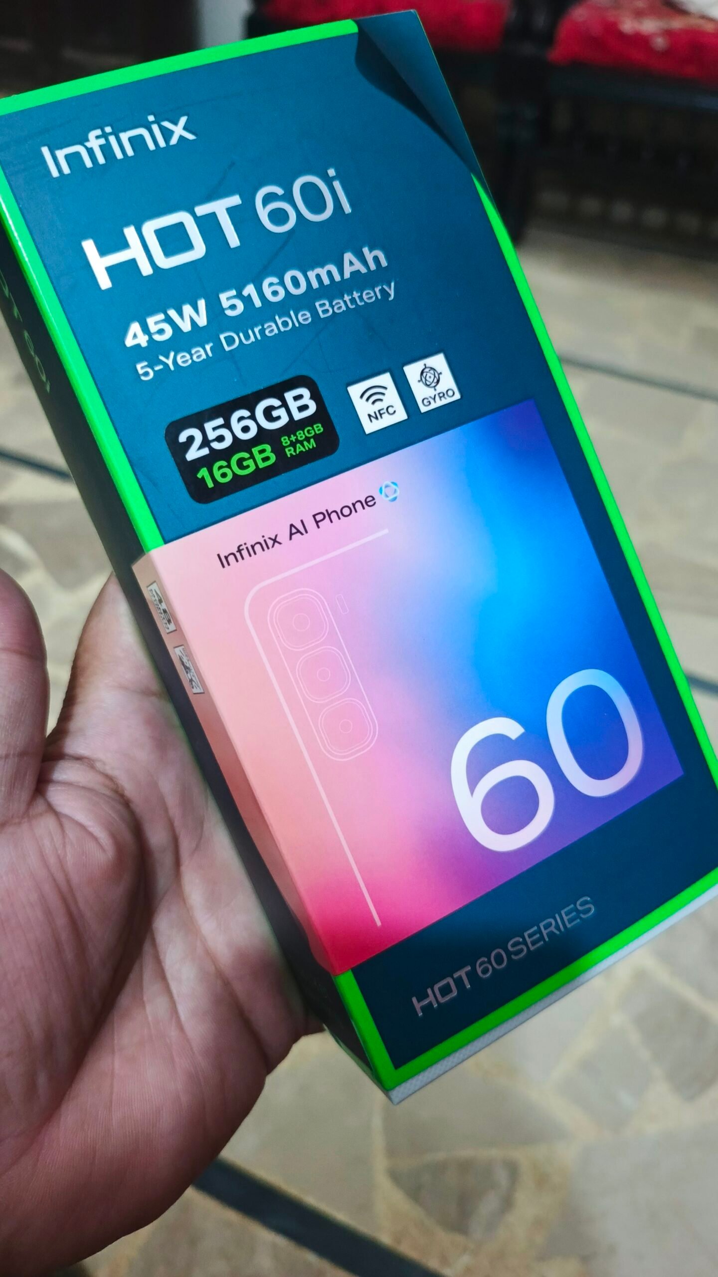 Infinix hot 60i, 256gb, cmplt box