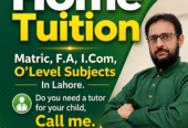 Home tution, Tutor in Lahore.