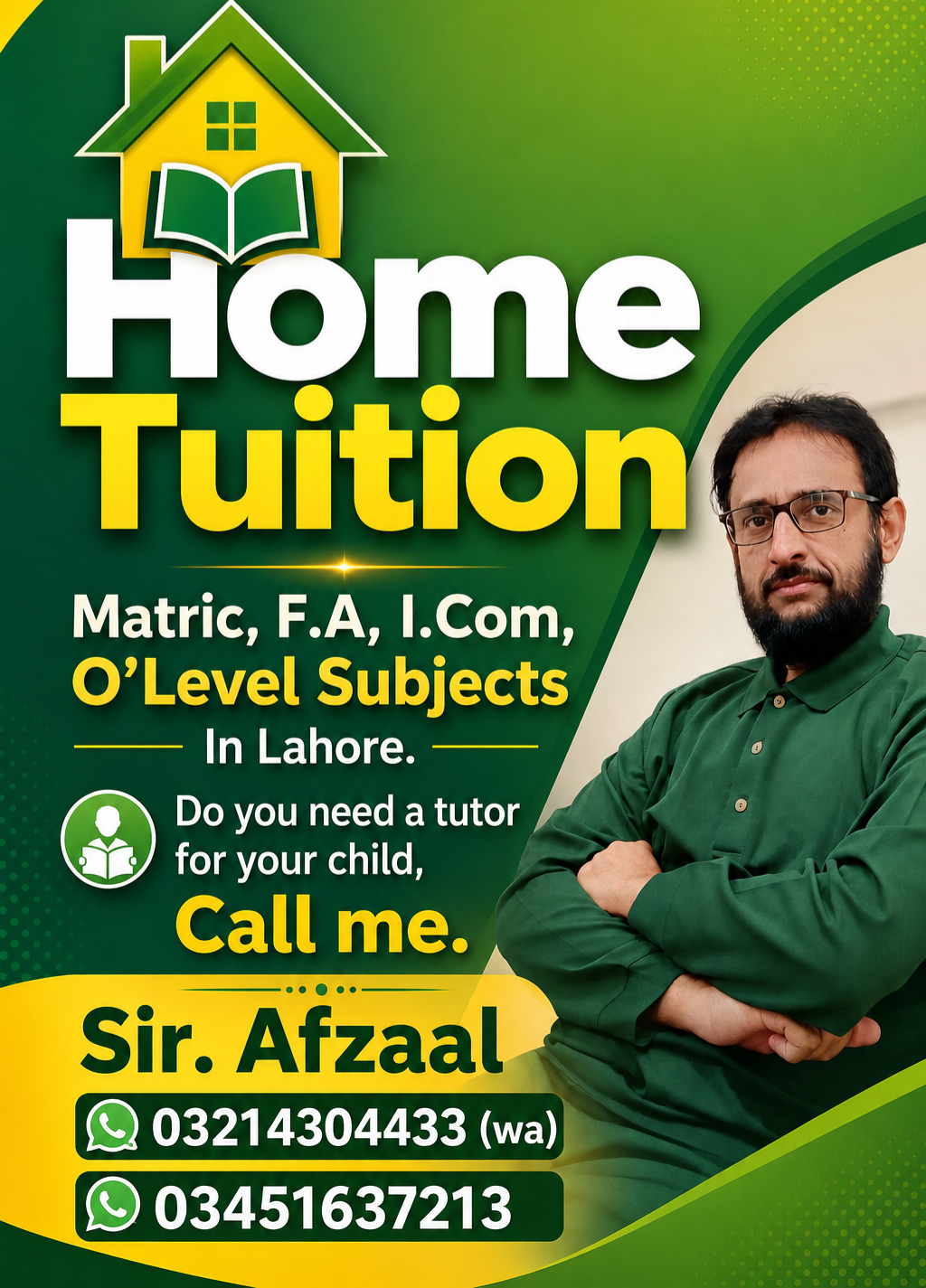 Home tution, Tutor in Lahore.