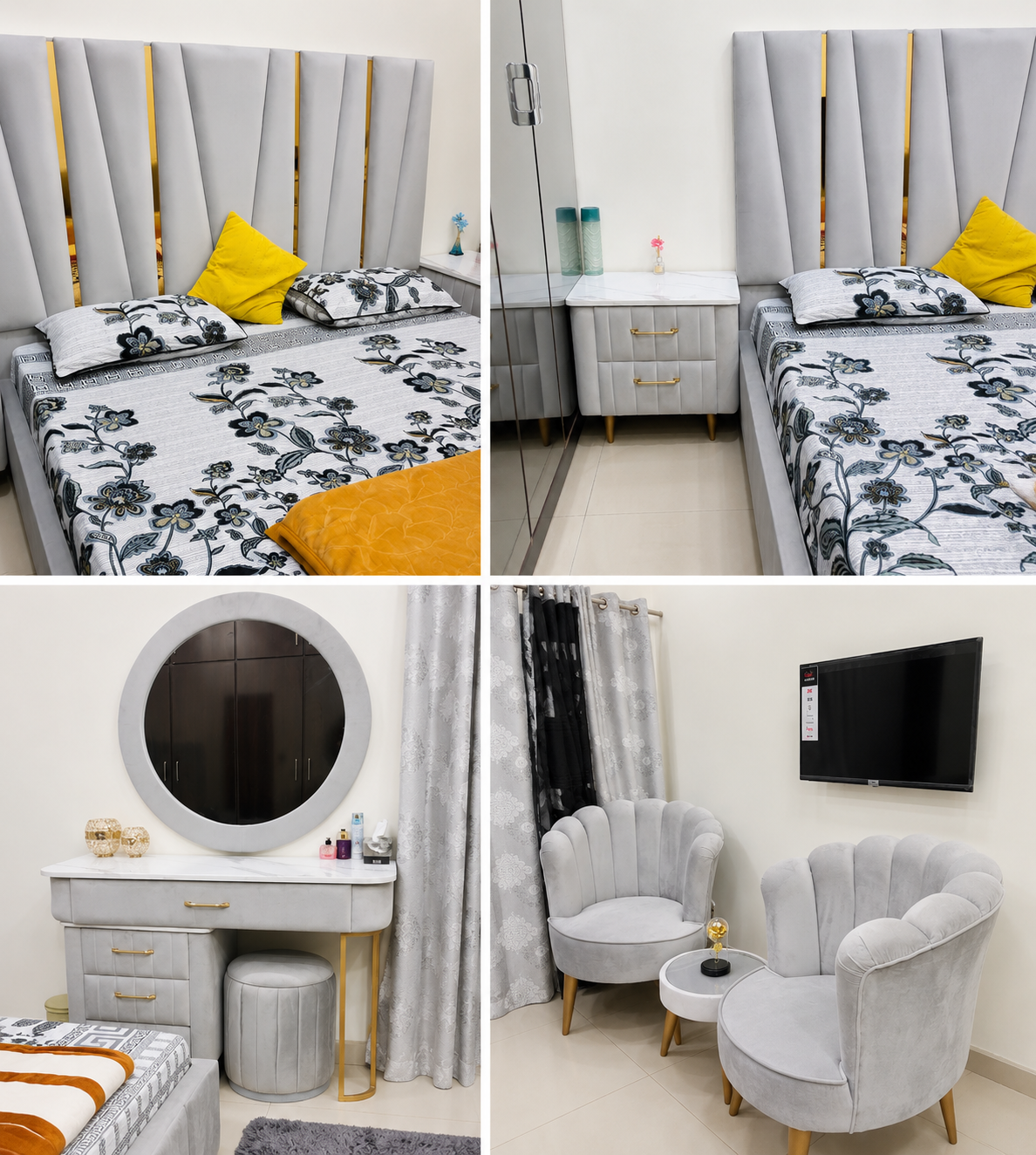 Modern velvet bed set