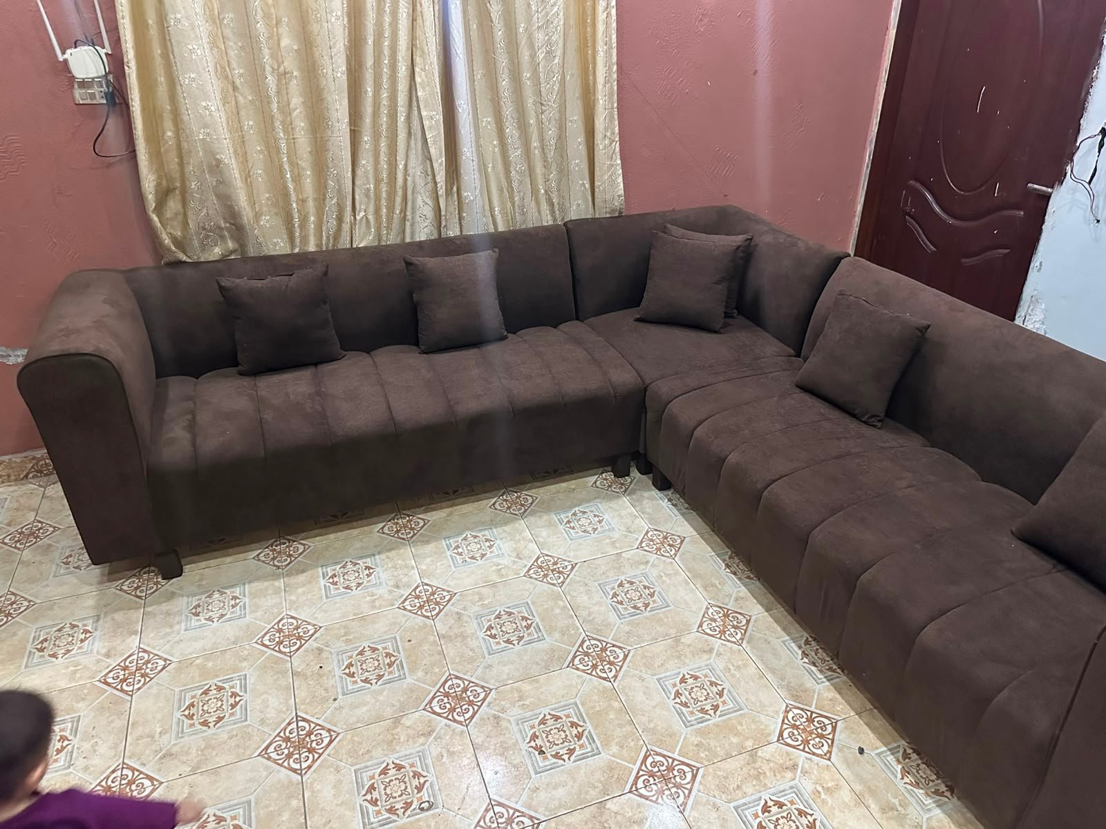 L shape sofa set