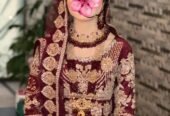 Bridal Maroon Heavy Embroidered Lehenga | Used Once | Comple