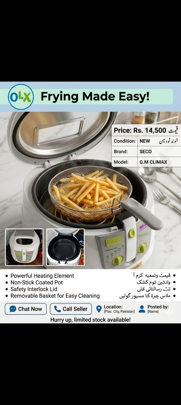 Seeco deep fryer