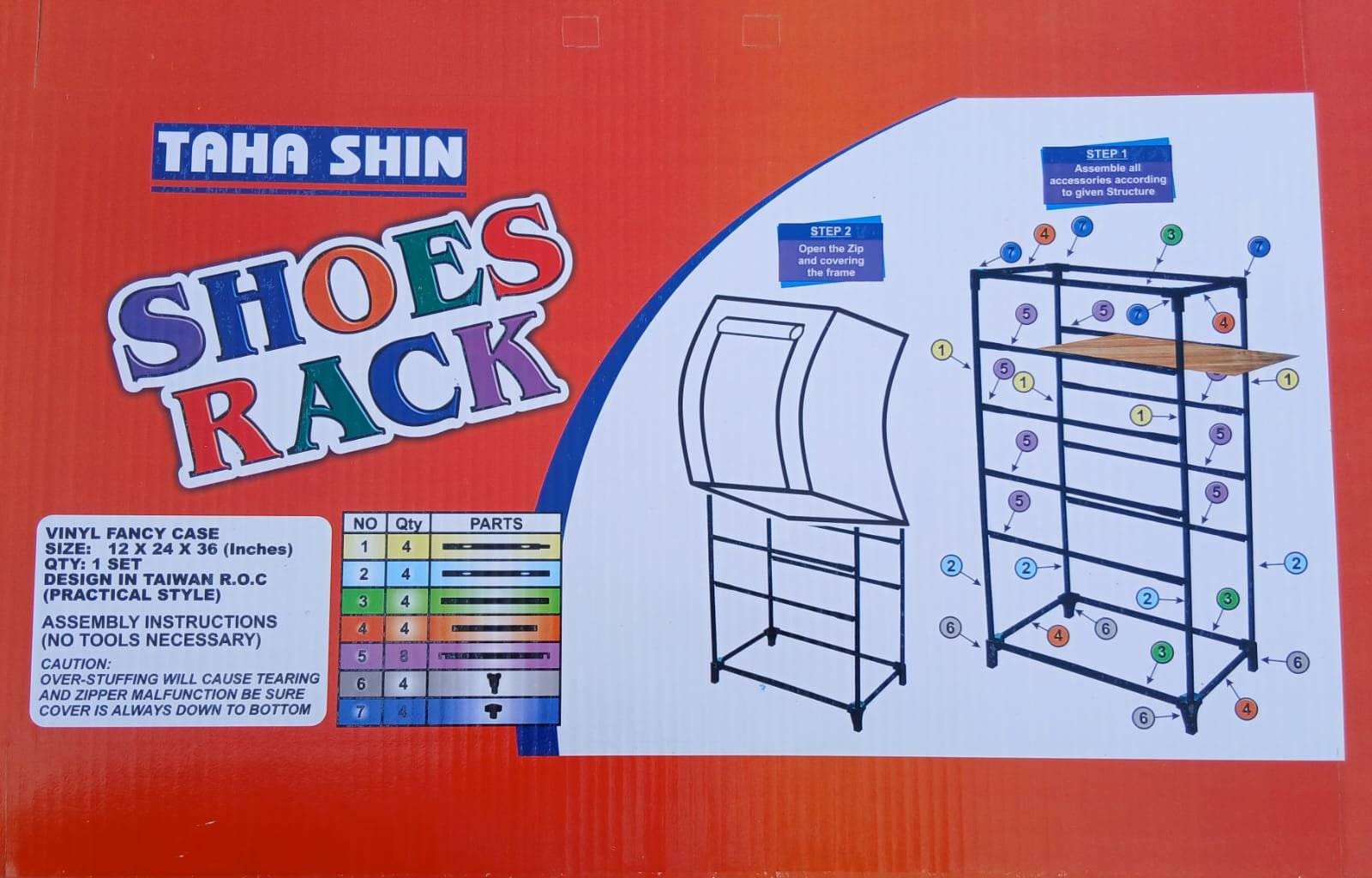 Five shelves shoe rack