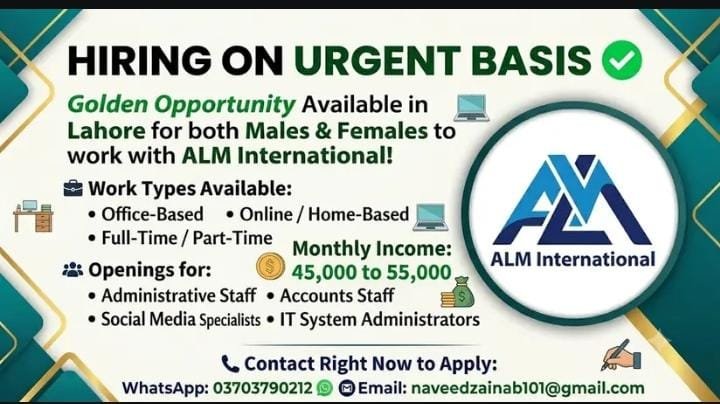 Fully time/part time/office work/home base