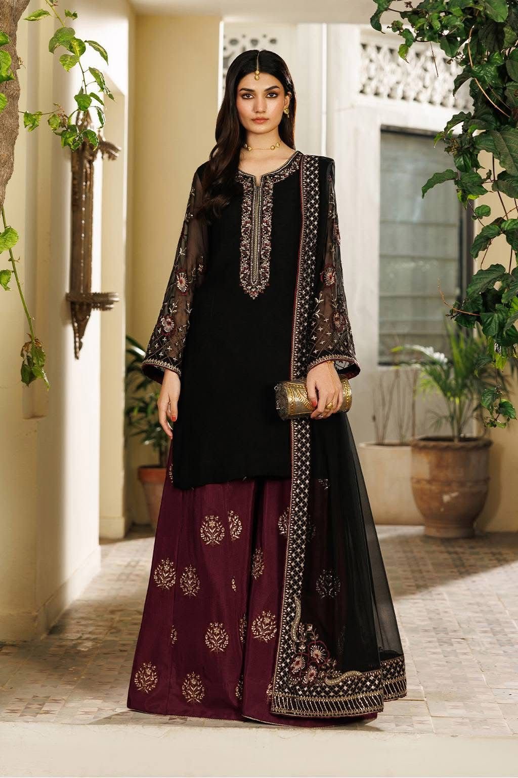 Iznik Chiffon Embroidered Unstitched Suit|Luxury Party Wear