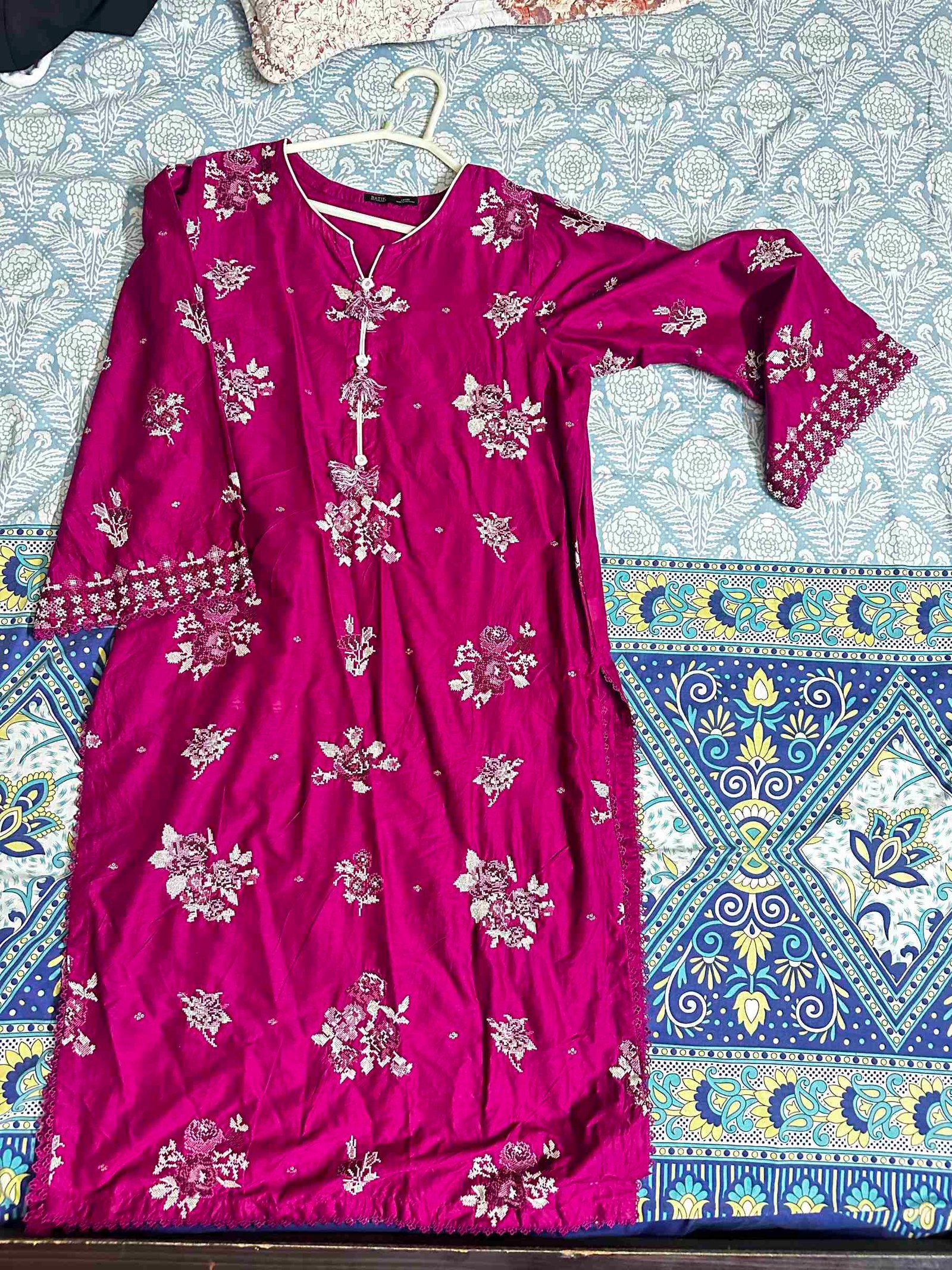 Batik 3 piece Embroidered dress