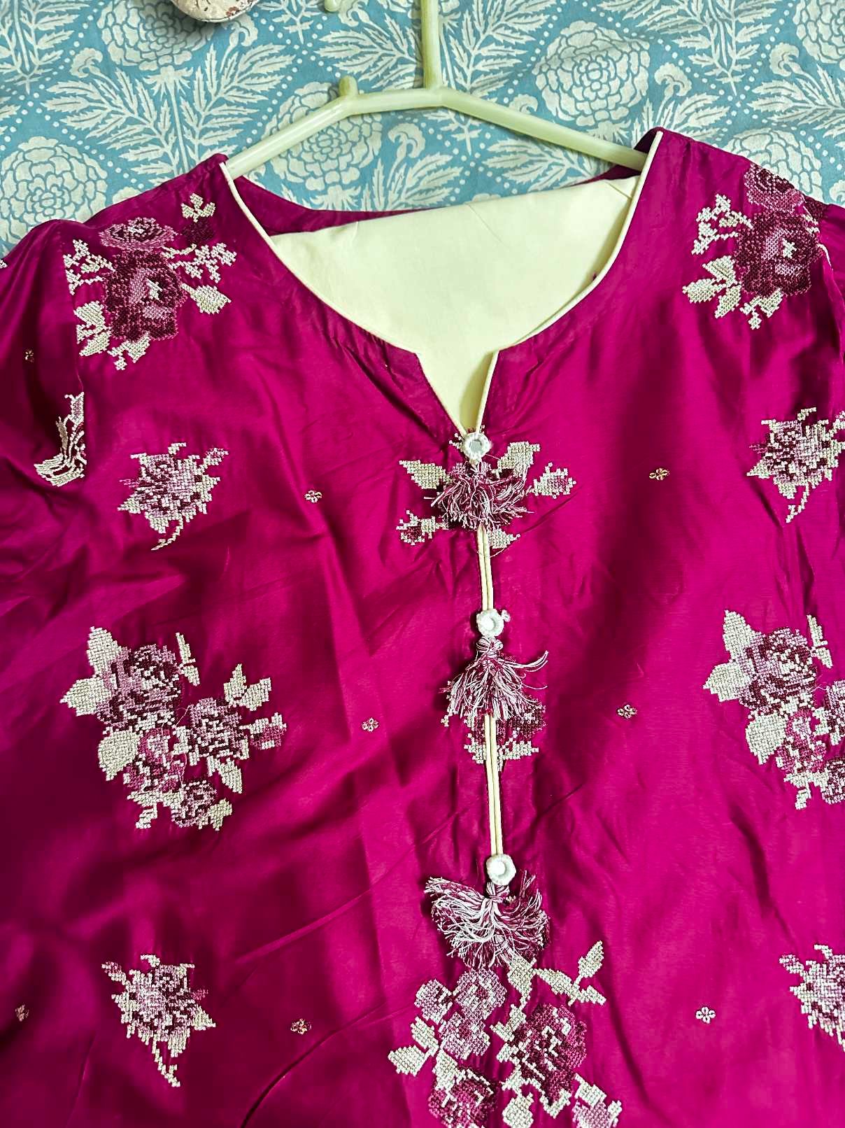 Batik 3 piece Embroidered dress
