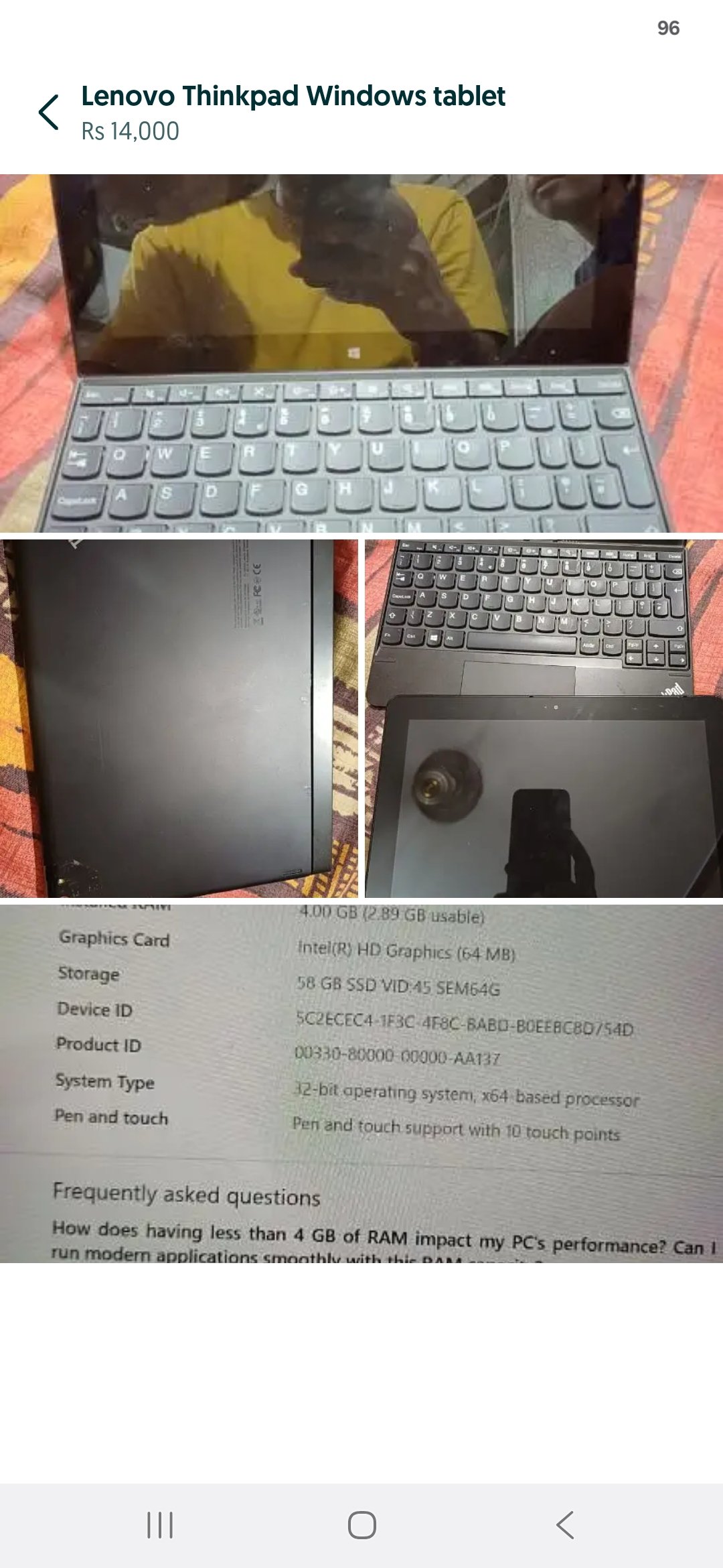 Lenovo Thinkpad windows tablet