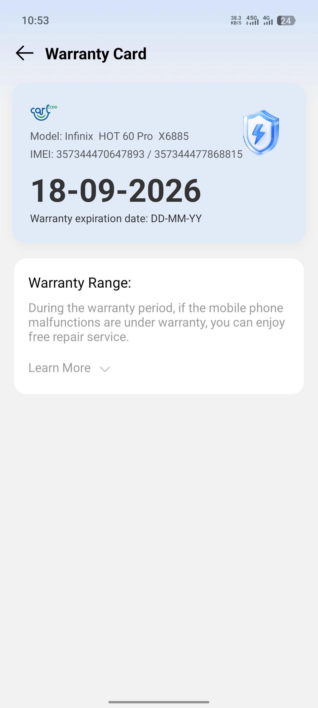 Inifinx hot 60 pro box charge sath ha condition 10 by 8 ha