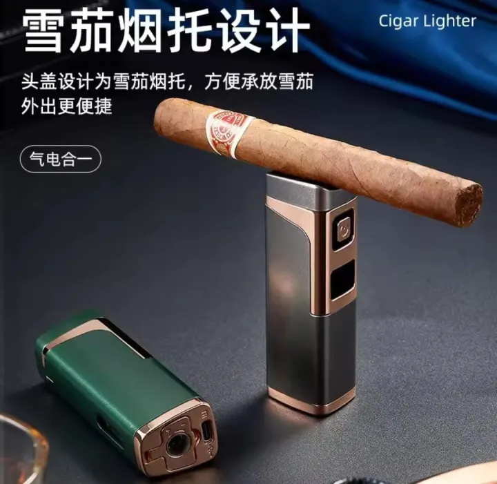 Metal Jet Blue Flame Lighter, Classic Push Switch Lighter, W
