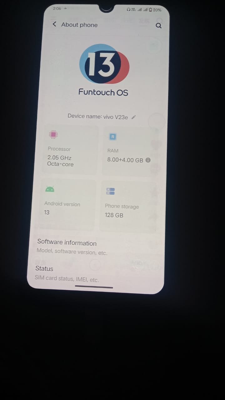 Vivo V23e condition normal panel change shade Wala but origi