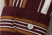 Stylish Men’s Vertical Striped Casual Shirt – Maroon / Brow