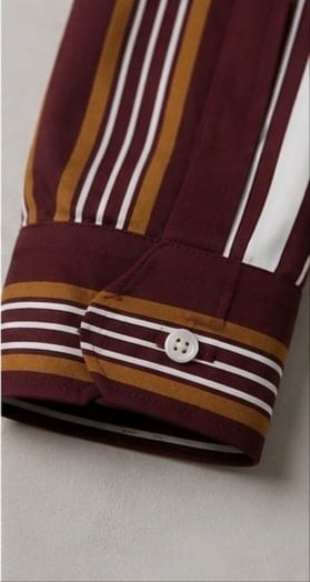 Stylish Men’s Vertical Striped Casual Shirt – Maroon / Brow