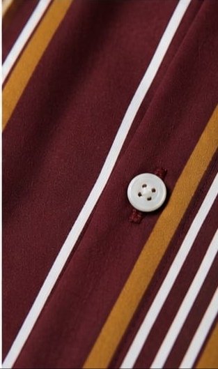 Stylish Men’s Vertical Striped Casual Shirt – Maroon / Brow