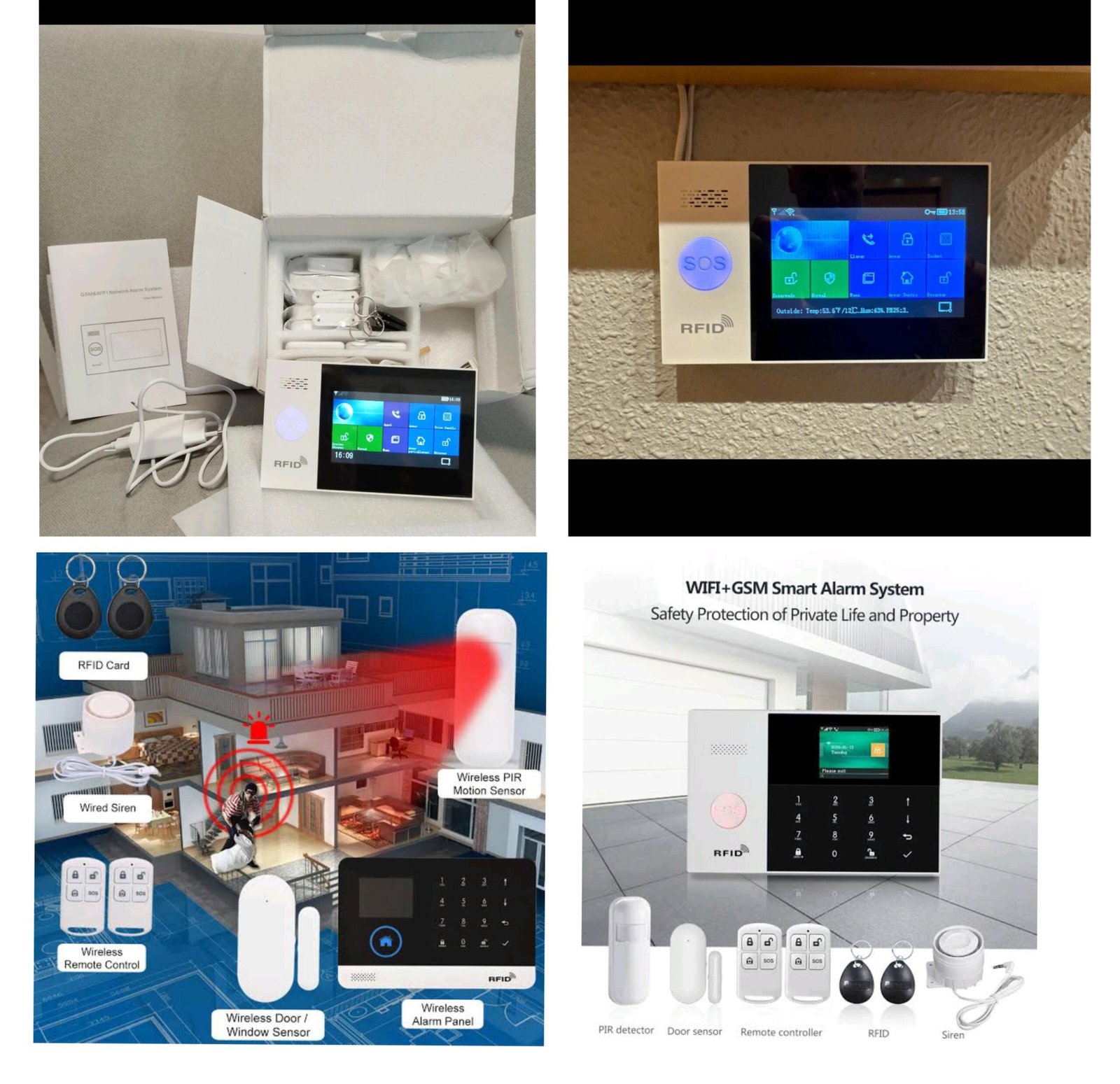 home security burglar alarm system door sensor