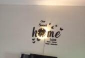 3D Wall Clock – Black Glowing Birds & Butterflies