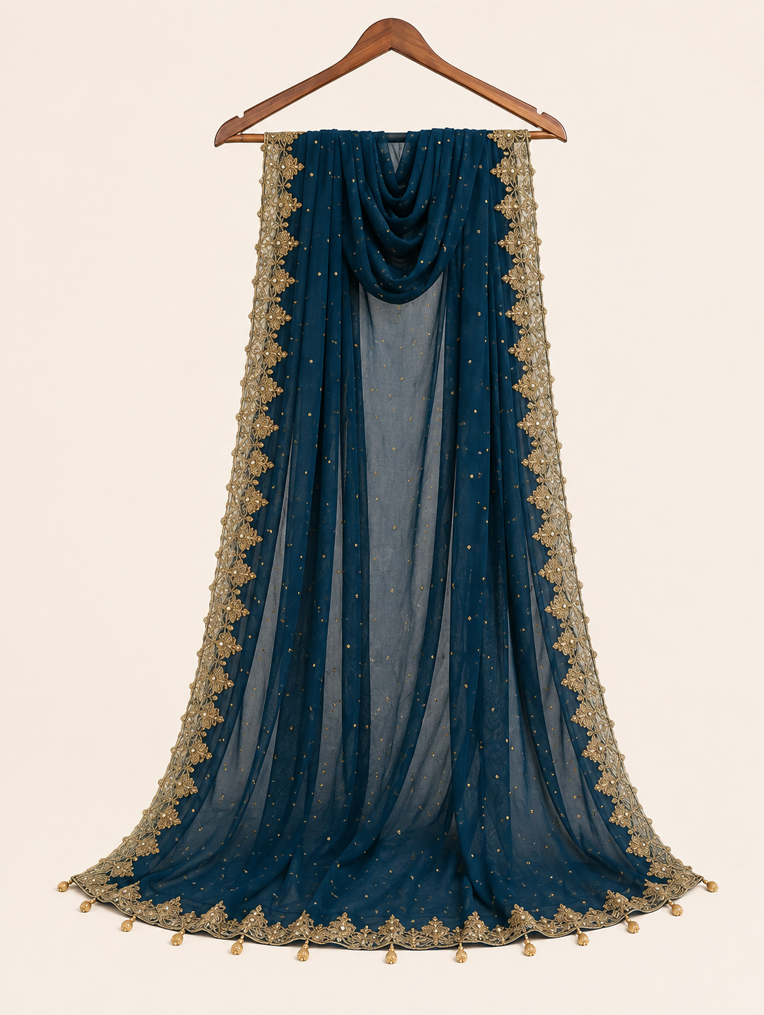 Elegant Pink Embroidered Anarkali Dress with Navy Blue Dupat