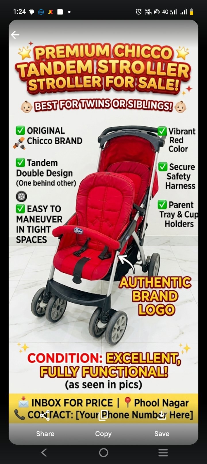 Chicco twin stroller