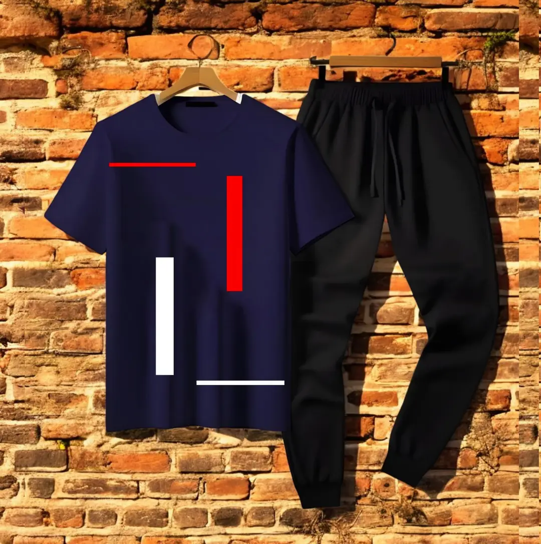 2 Pcs Men’s Jersey Printed Track Suit
