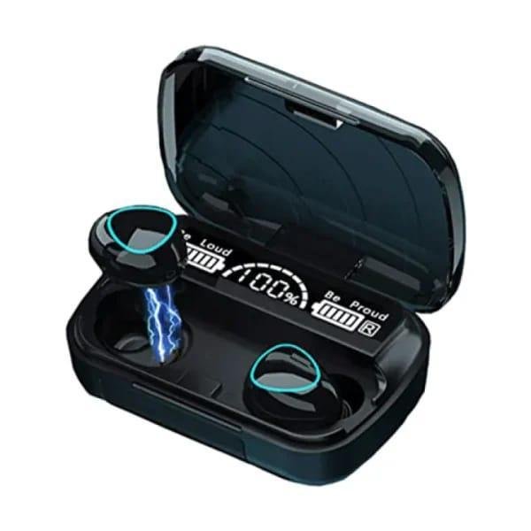 M10 Digital Display Earbuds – Black ABS, Sweat Resistant