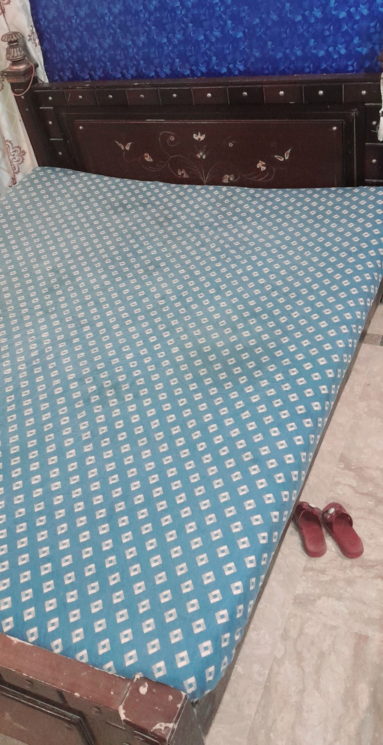 Wooden Double Bed without mattress.