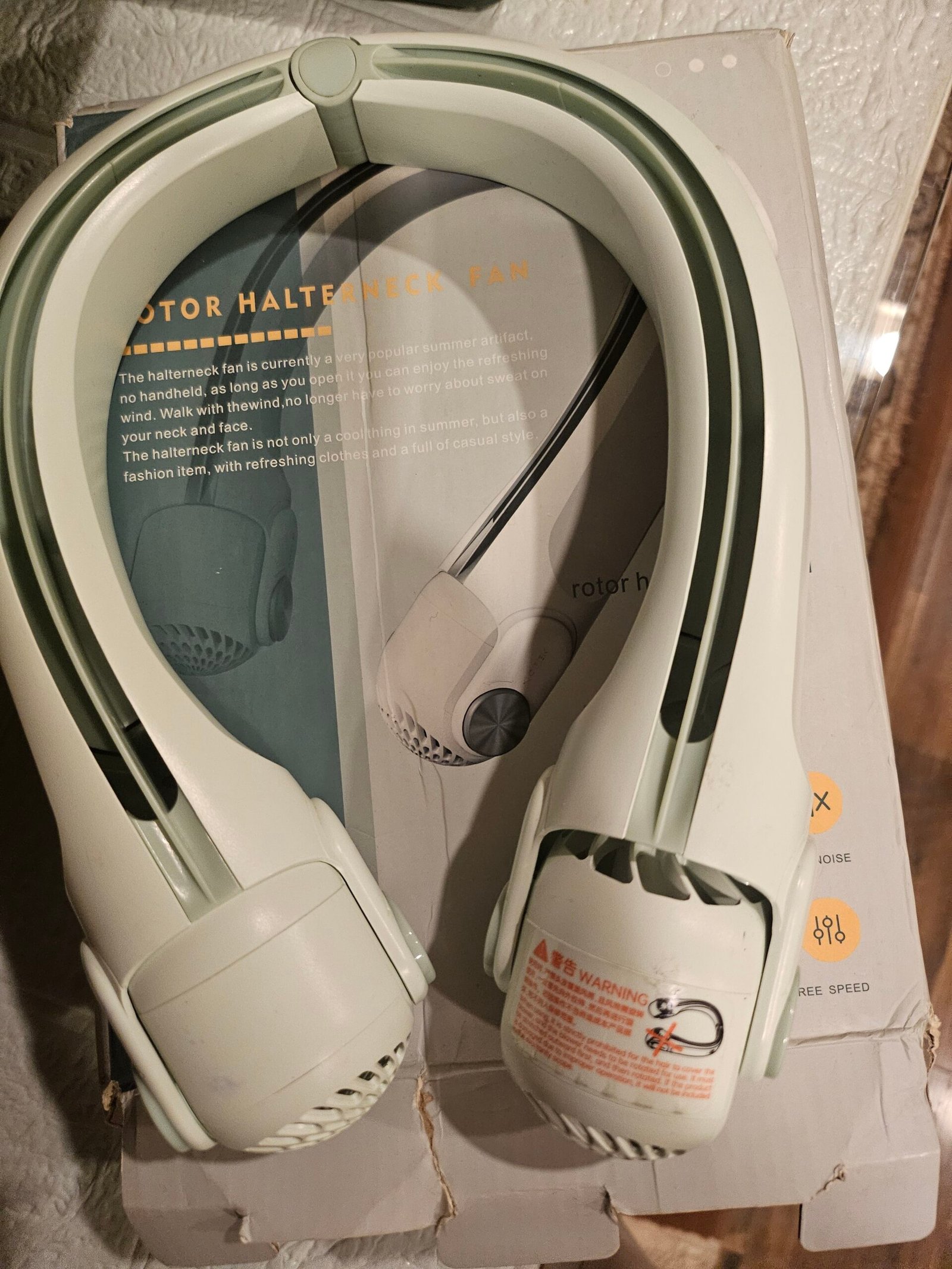 Neck cooling fan, it covers neck and face, very cool thing