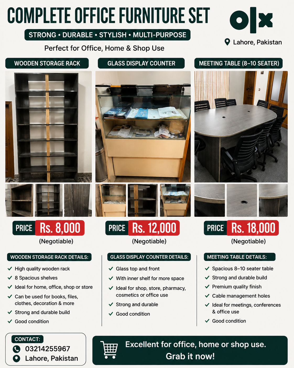 “Office Furniture for Sale – Racks & Counter