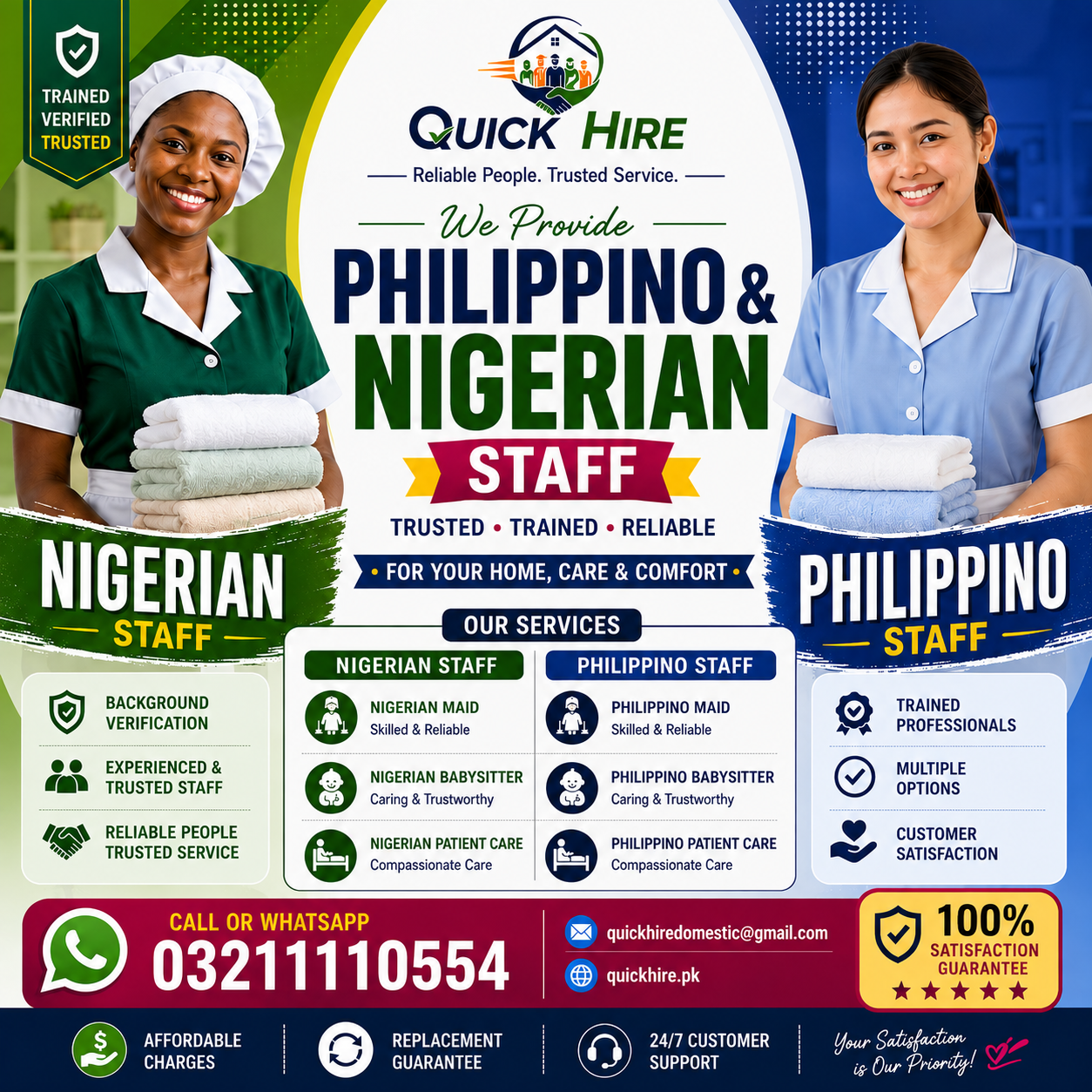 Philippino & Nigerian Maid | Babysitter | Eldercare|Filipino