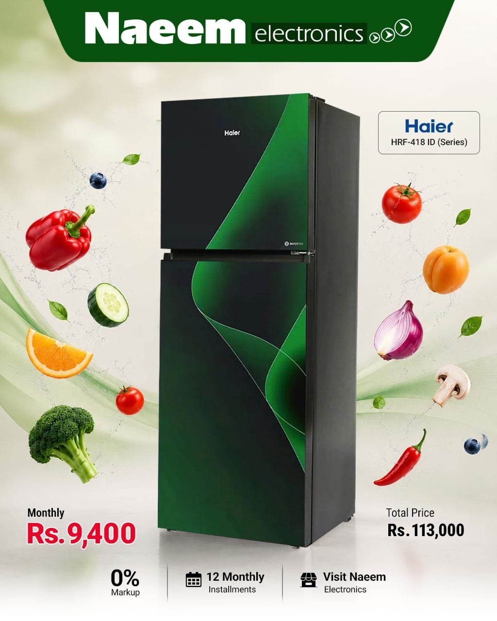 Haier HRF-418 ID Refrigerator –New | Installments Available