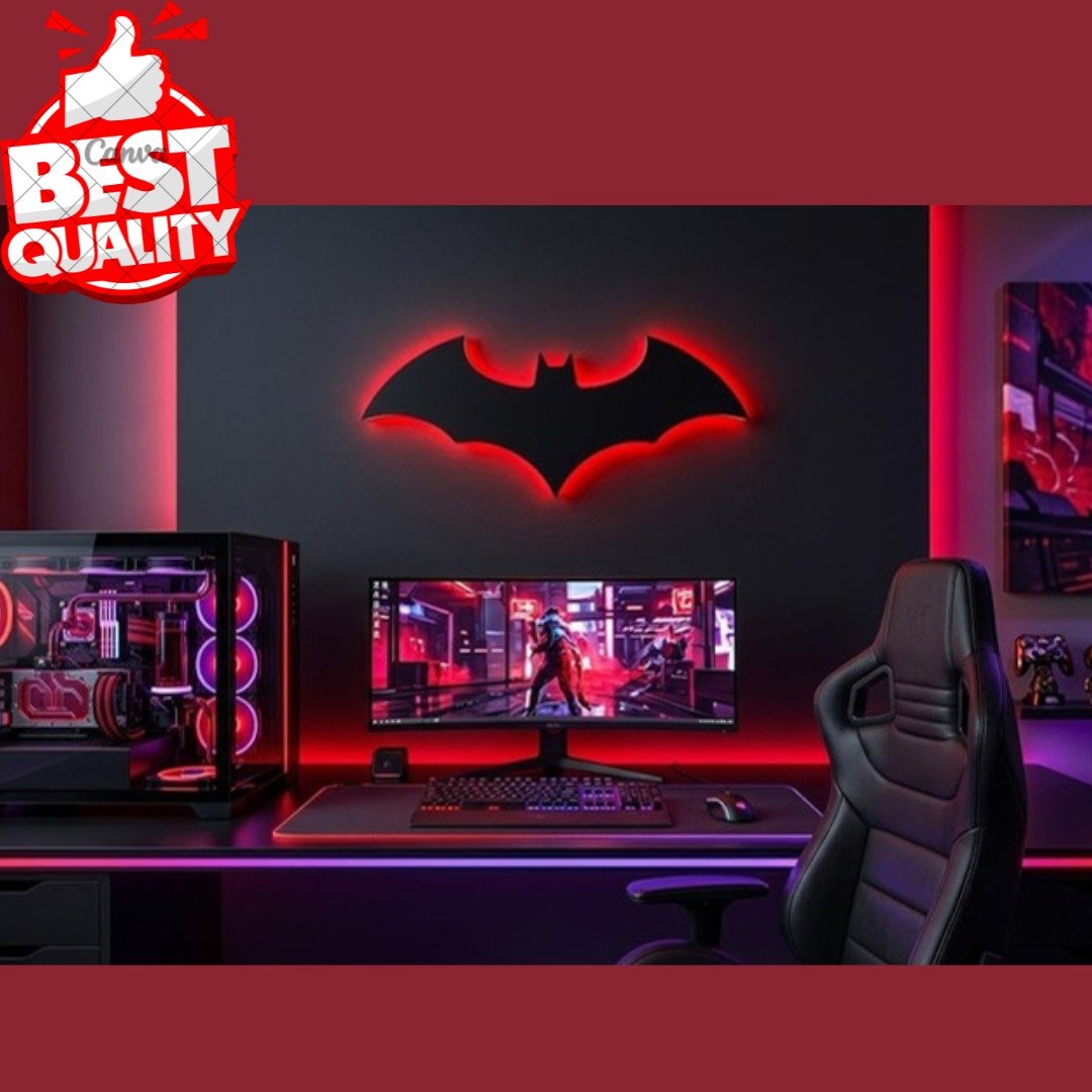 3D Batman LED Wall Art for Bedroom & Kids Room 2 colors