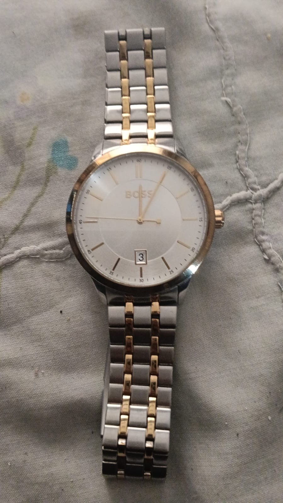 Hugo Boss watch two tone silver and rose gold