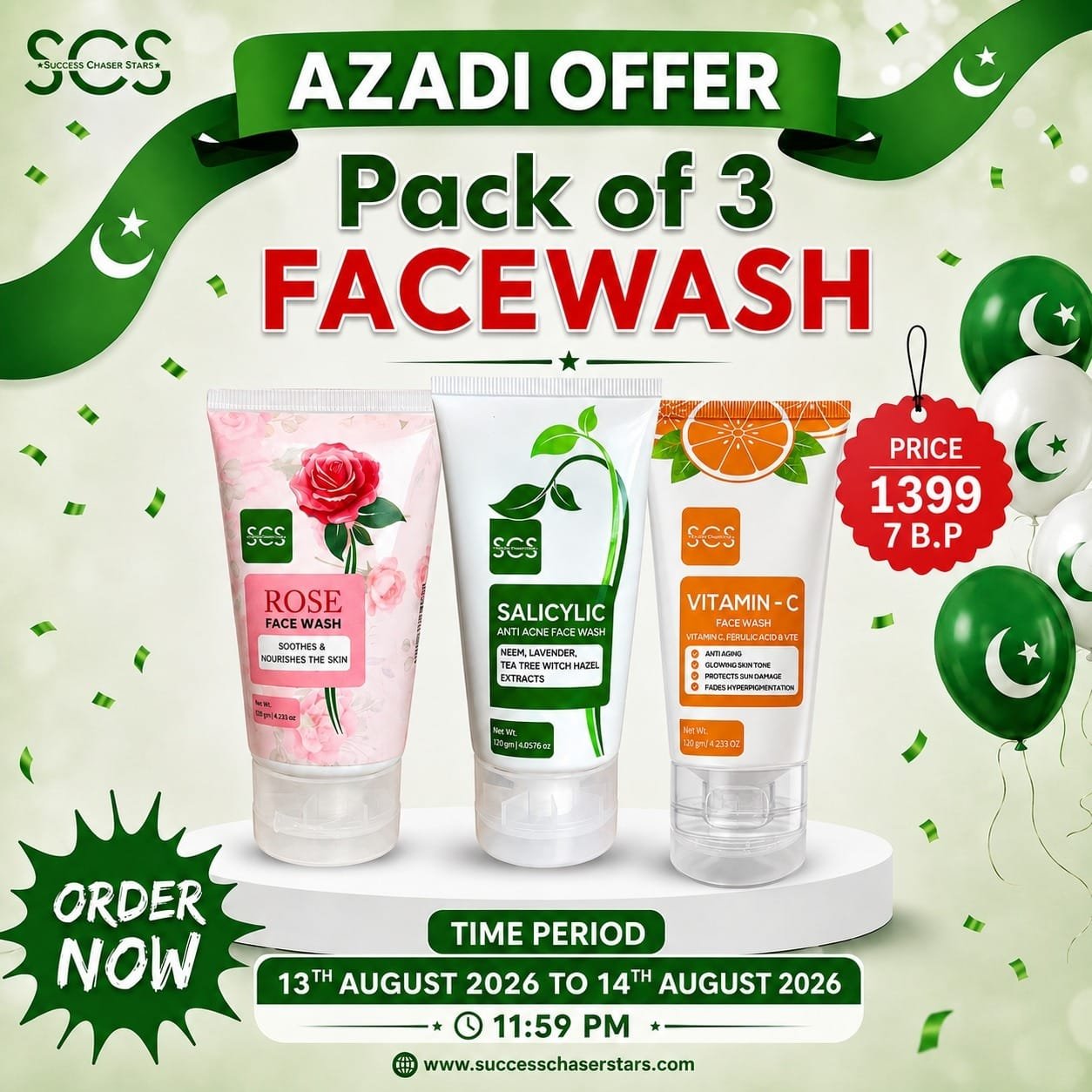 SCS Independence offer Pack of 3 face wash