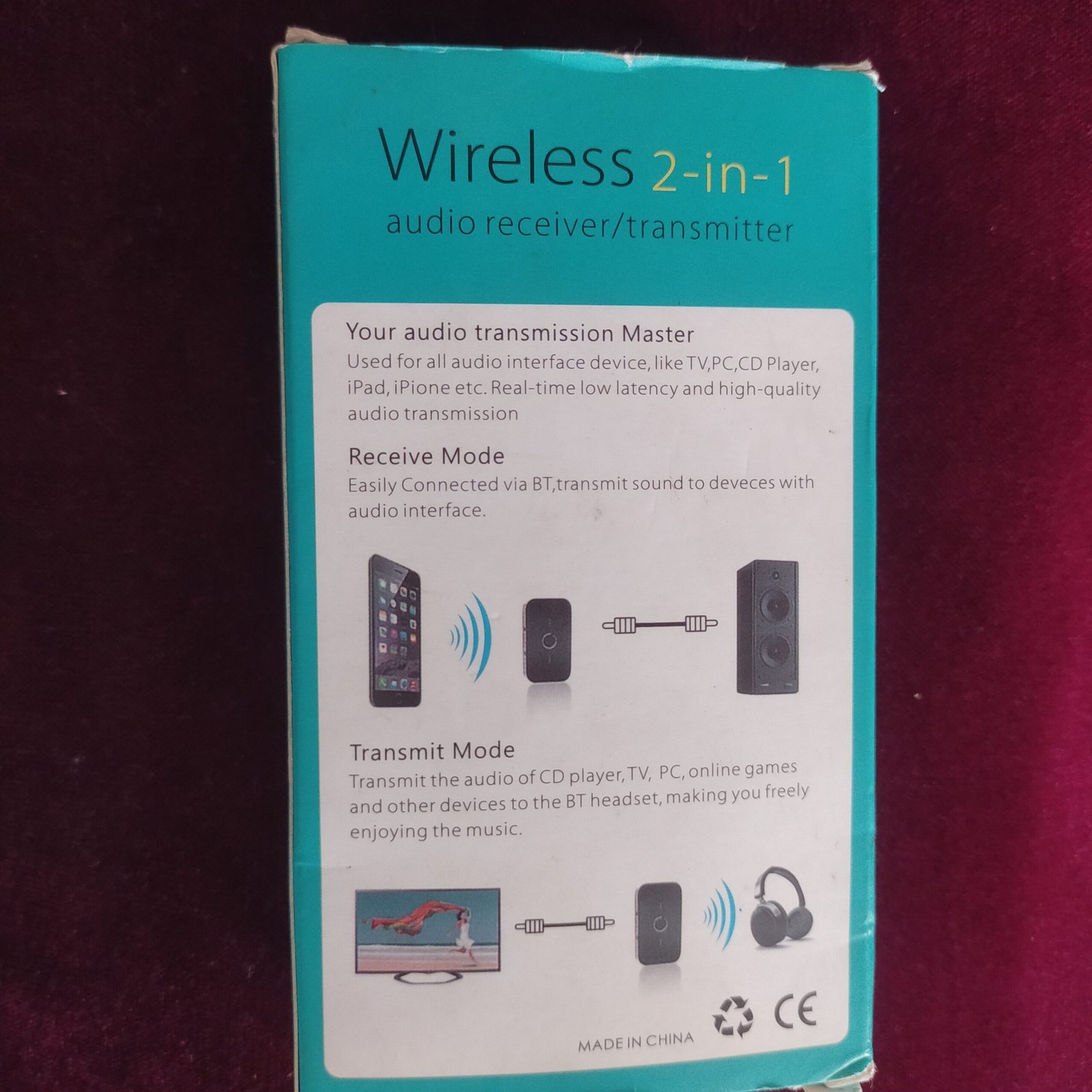 wireless 2 in 1 audio receiver/transmitter