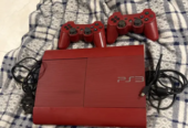 Red PS3 Super Slim 500GB | HEN Installed | 4 Controllers |