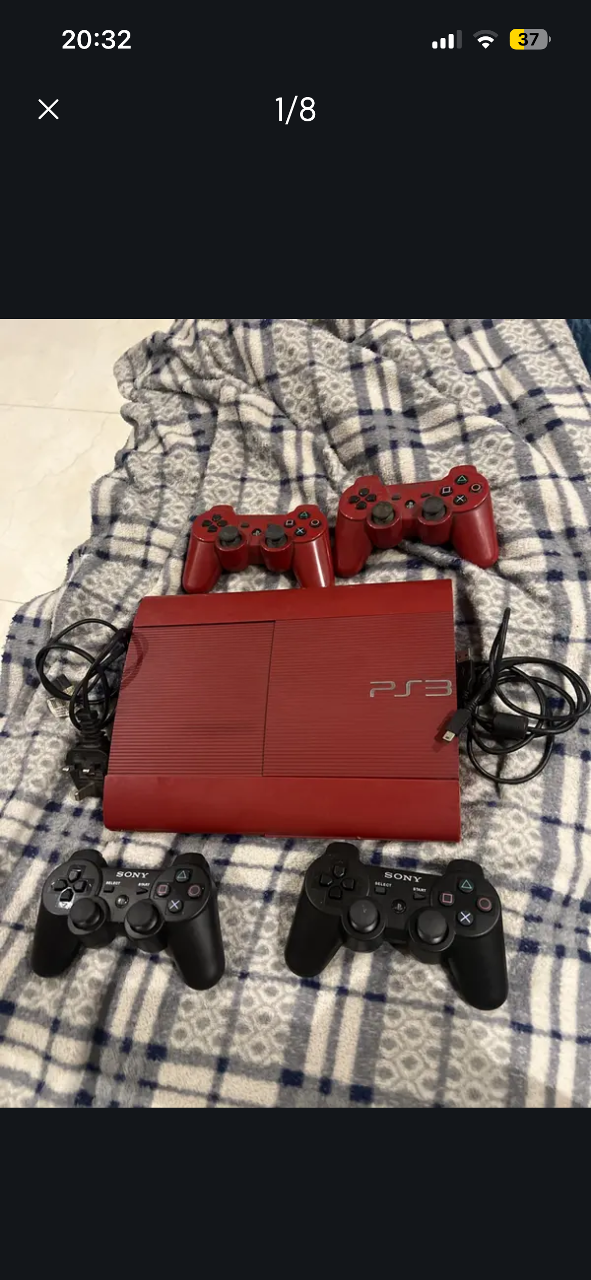 Red PS3 Super Slim 500GB | HEN Installed | 4 Controllers |