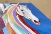 Abstract horse rainbow painting