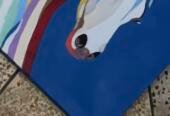 Abstract horse rainbow painting