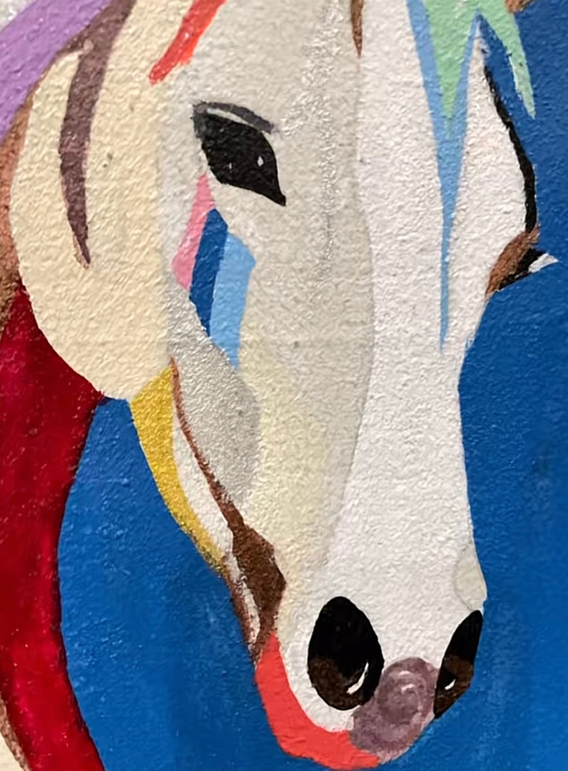 Abstract horse rainbow painting
