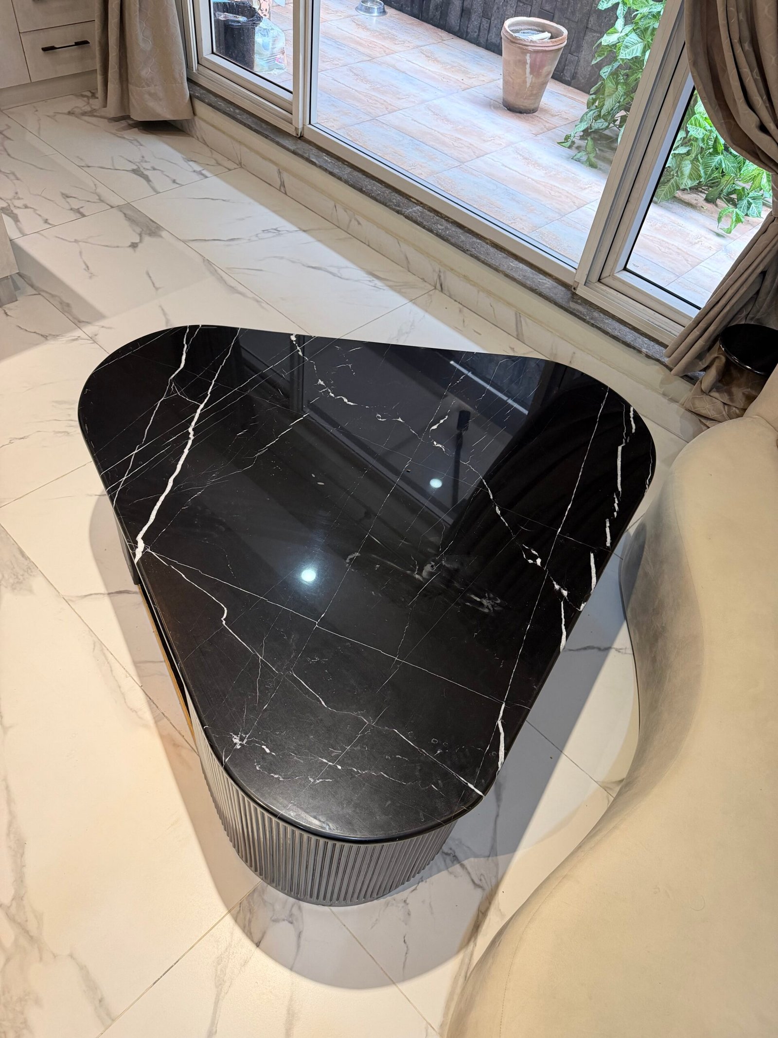 Real Marble Coffee Table | Barely Used | Black Gold