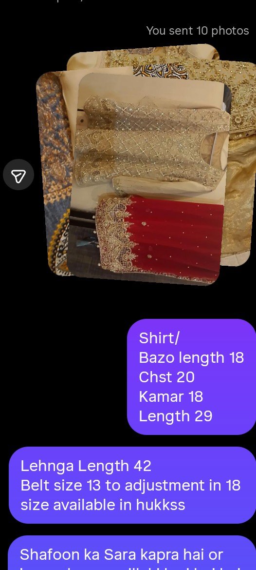 Bridal Lehenga for sell 10/10 condition….
