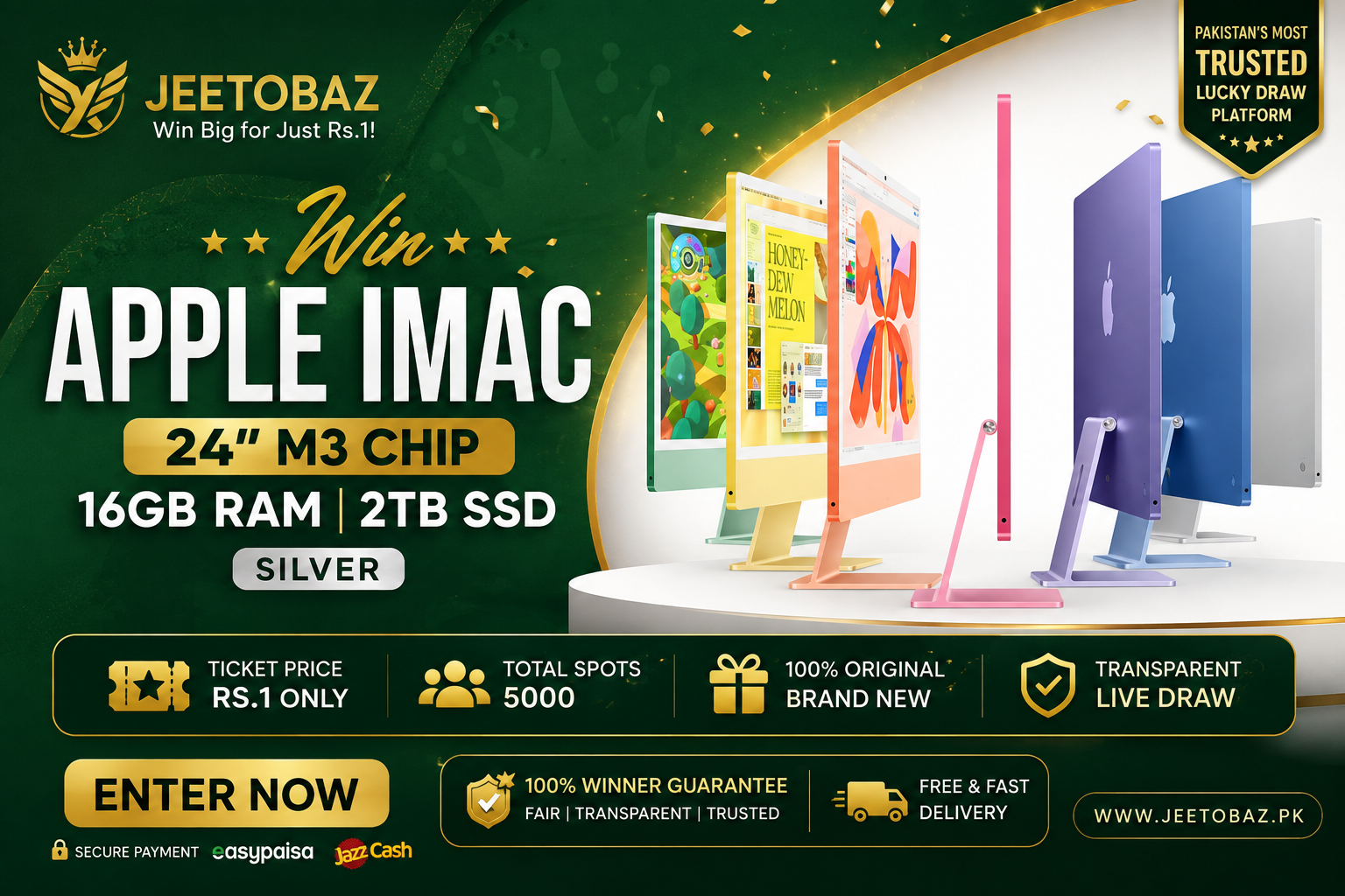 Win Apple iMac 24″ M3 Chip 16GB RAM 2TB SSD jeetobaz.pk