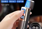 Metal Jet Blue Flame Lighter, Classic Push Switch Lighter, W