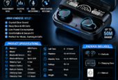 M10 Digital Display Earbuds – Black ABS, Sweat Resistant